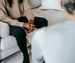 Man in counselling session